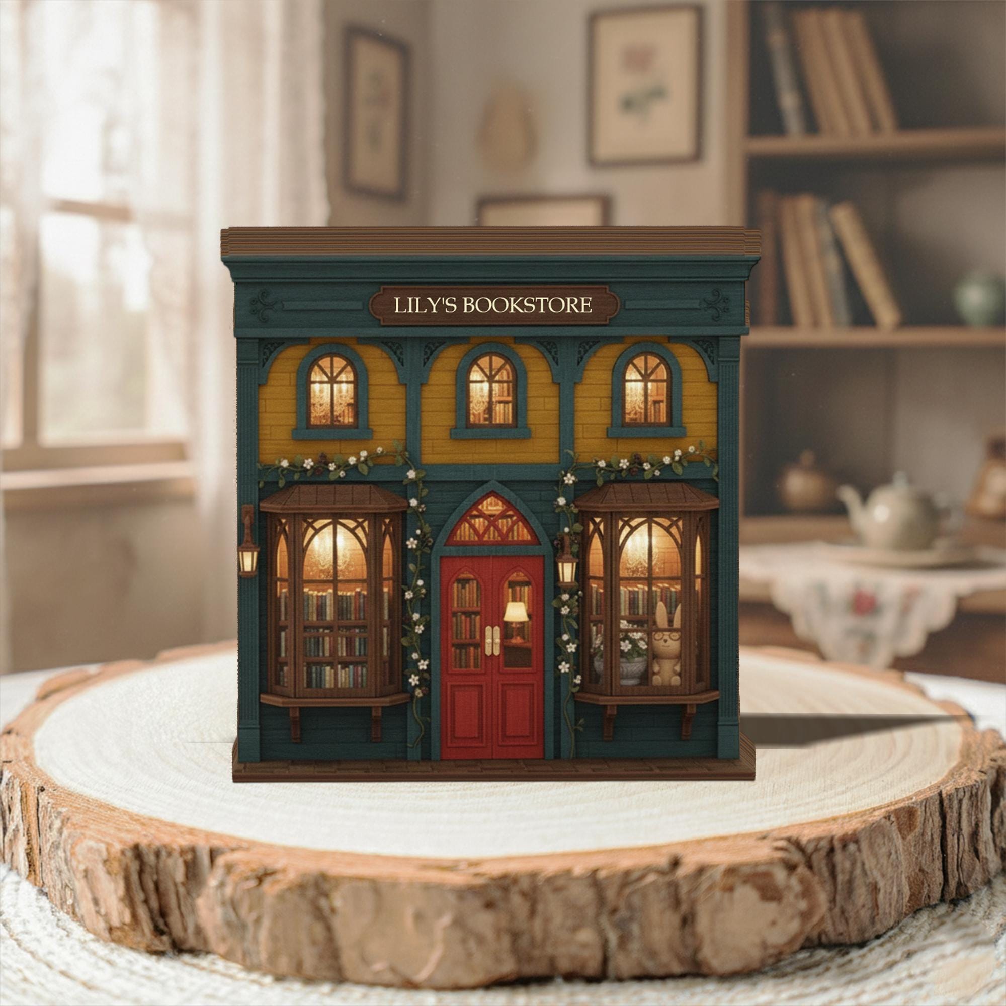 Personalized Bookstore Wooden Block, Wooden Block Decor, Gift For Book Lover, Home Decor