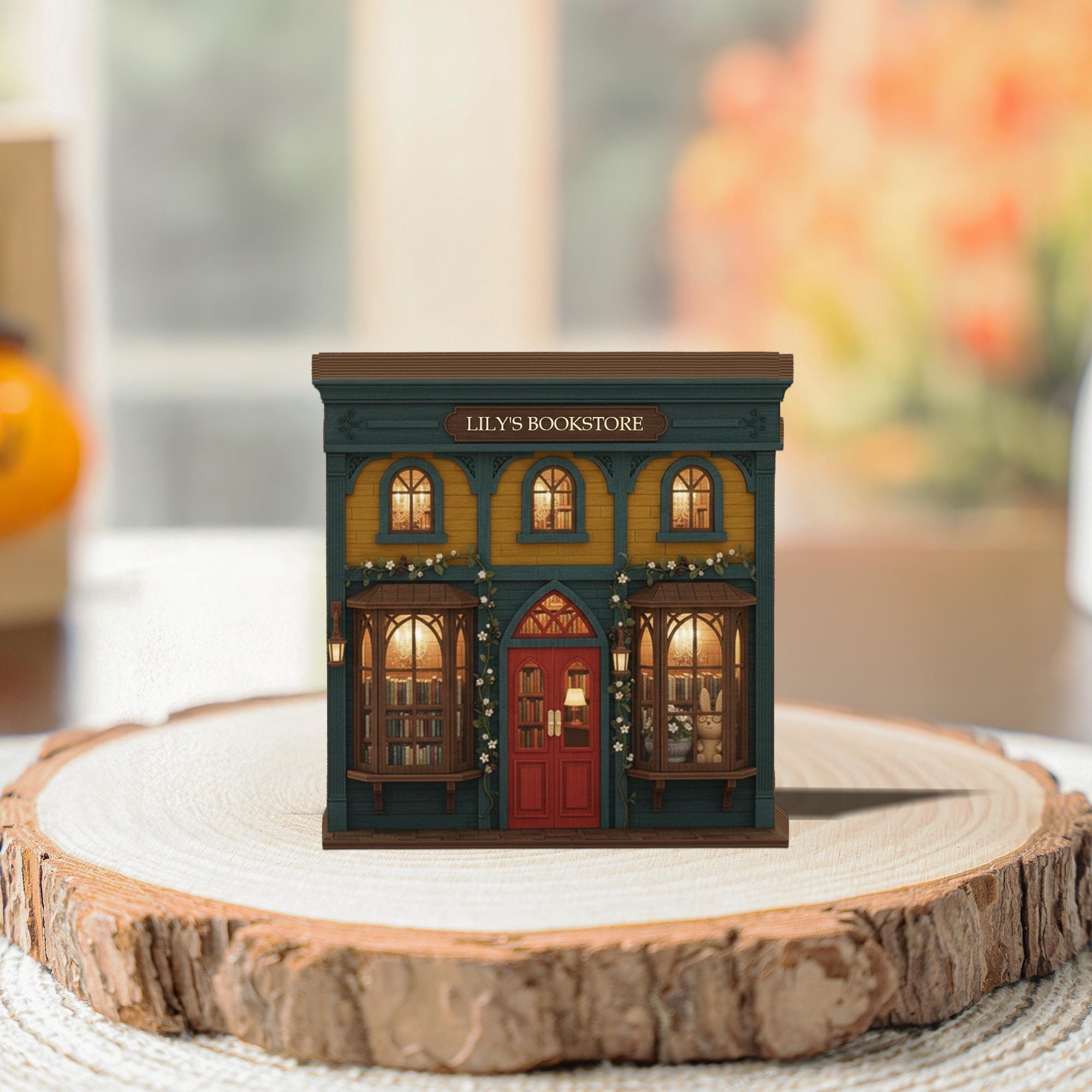 Personalized Bookstore Wooden Block, Wooden Block Decor, Gift For Book Lover, Home Decor