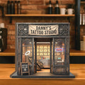 Personalized Wooden Block: Tattoo Studio Storefront Decor, Mini Shop Display
