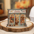 Personalized Wooden Block: Yarn Shop Storefront Decor, Knitting Studio Display