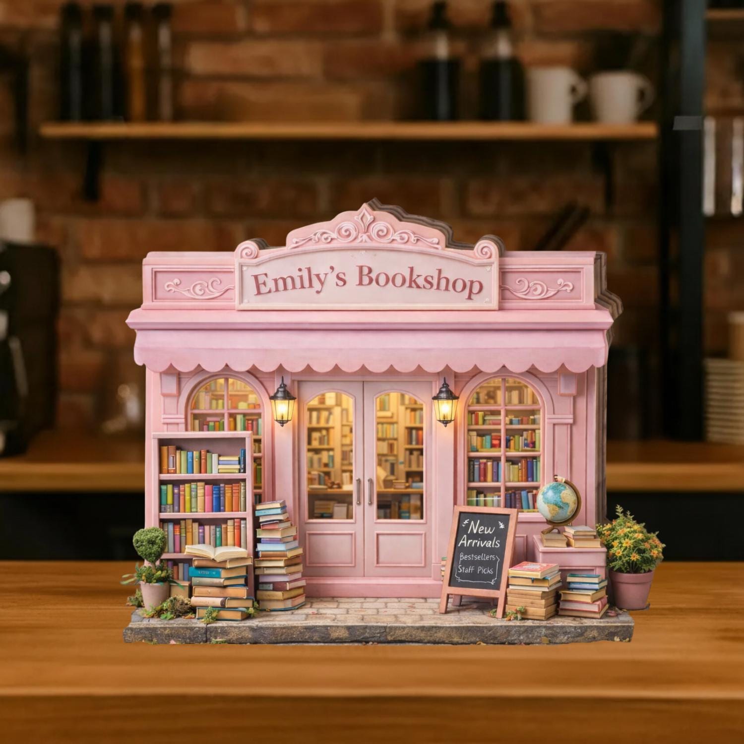 Personalized Bookshop Wooden Block Sign, Custom Bookstore Storefront Shelf Sitter, Reading Nook Bookshelf Decor, Reading Book Lovers Gift