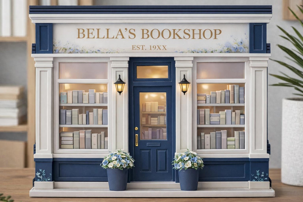 Personalized Bookshop Wooden Block, Custom Bookshelf Decor, Book Lover Gift