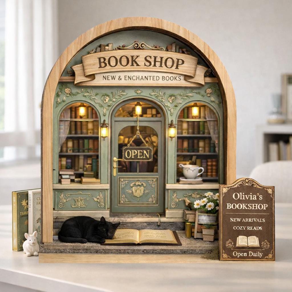 Personalized Bookstore Wooden Block, Bookshop Decor, Custom Book Lover & Reader Gift, Bookshelf Decore, Library Decor, Bookish Gift
