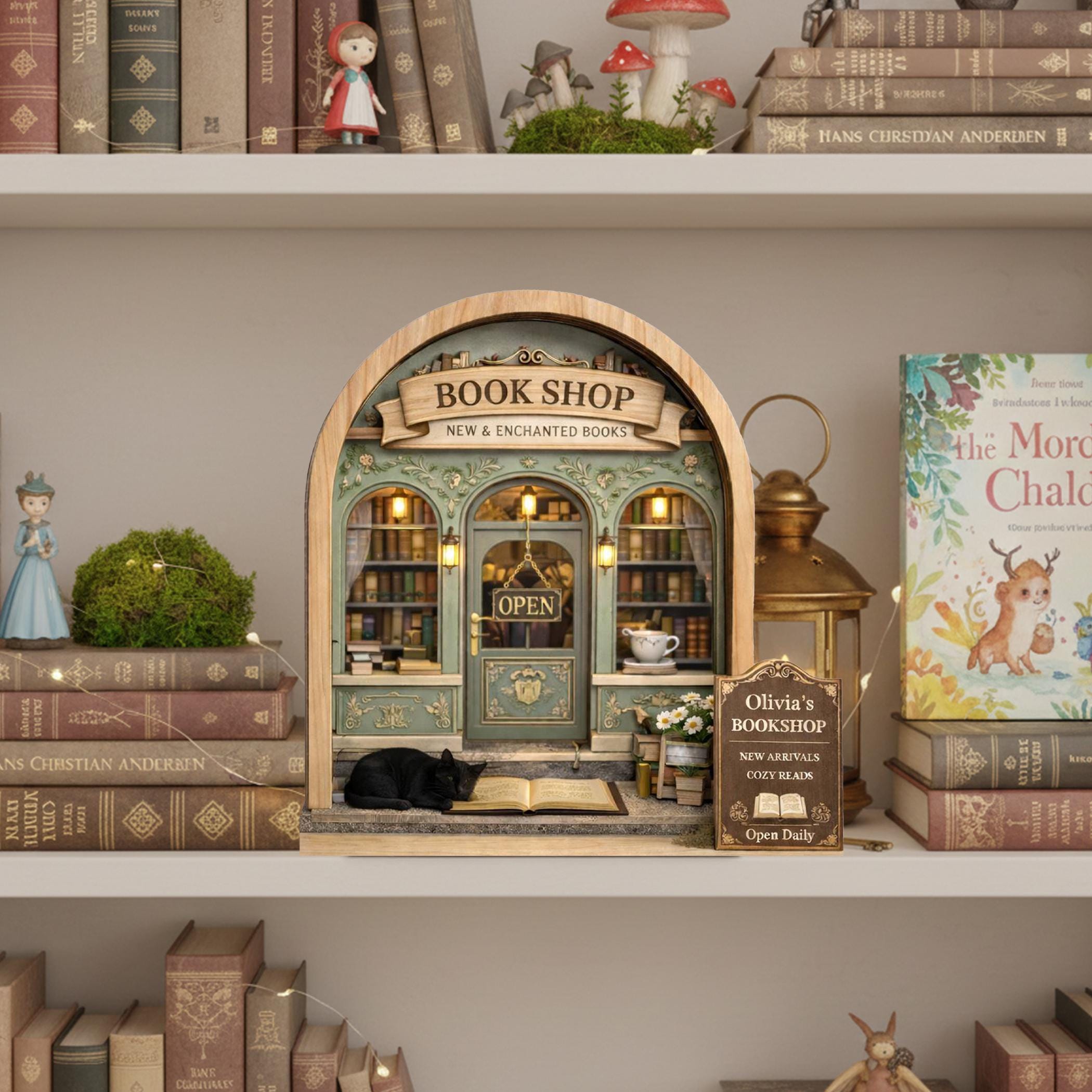 Personalized Bookstore Wooden Block, Bookshop Decor, Custom Book Lover & Reader Gift, Bookshelf Decore, Library Decor, Bookish Gift