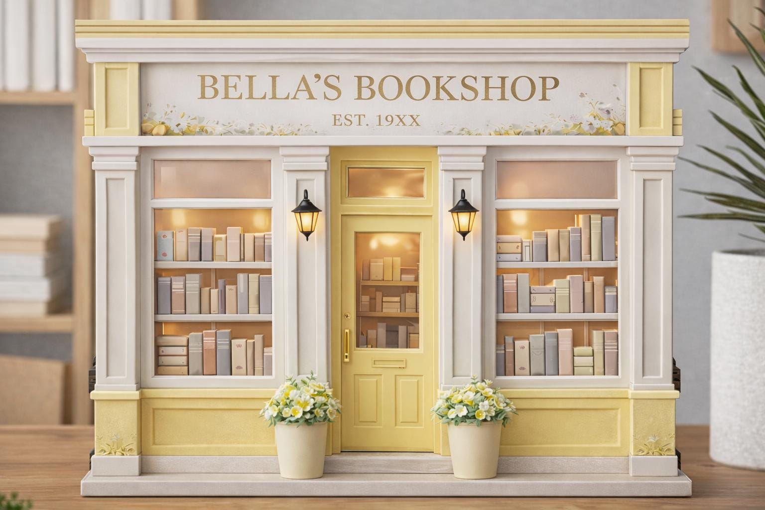 Personalized Bookshop Wooden Block, Custom Bookshelf Decor, Book Lover Gift