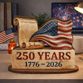 Personalized America 250th Anniversary Wooden Block, Custom Name Sign, 1776-2026 Wooden Block, Patriotic USA Flag Decor, Independence Gift