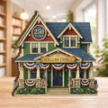 America 250th Anniversary Decor Personalized House Wooden Block 1776 2026 Wooden Block Patriotic Flag Personalized Family Name House Sign