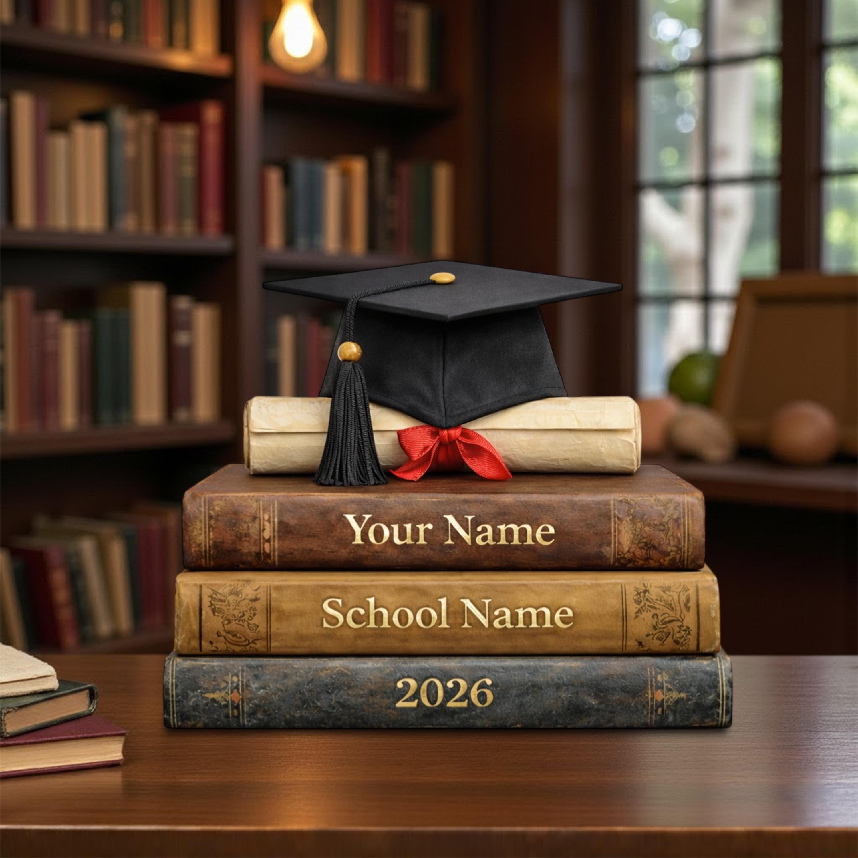 Personalized Graduation Wooden Block, Custom Name School Year Decor, Graduation Gift Class of 2026, Graduate Keepsake Gift