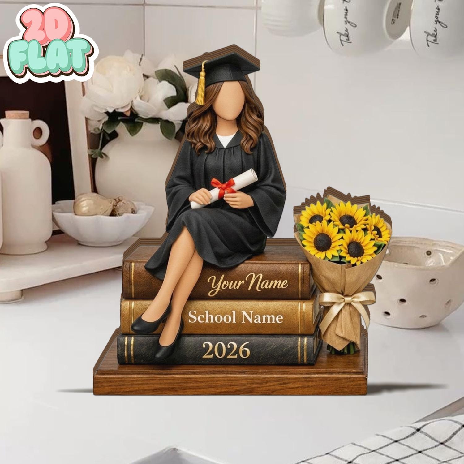 Personalized Graduation Wooden Block, Custom Name Grad Gift, Class of 2026 Keepsake
