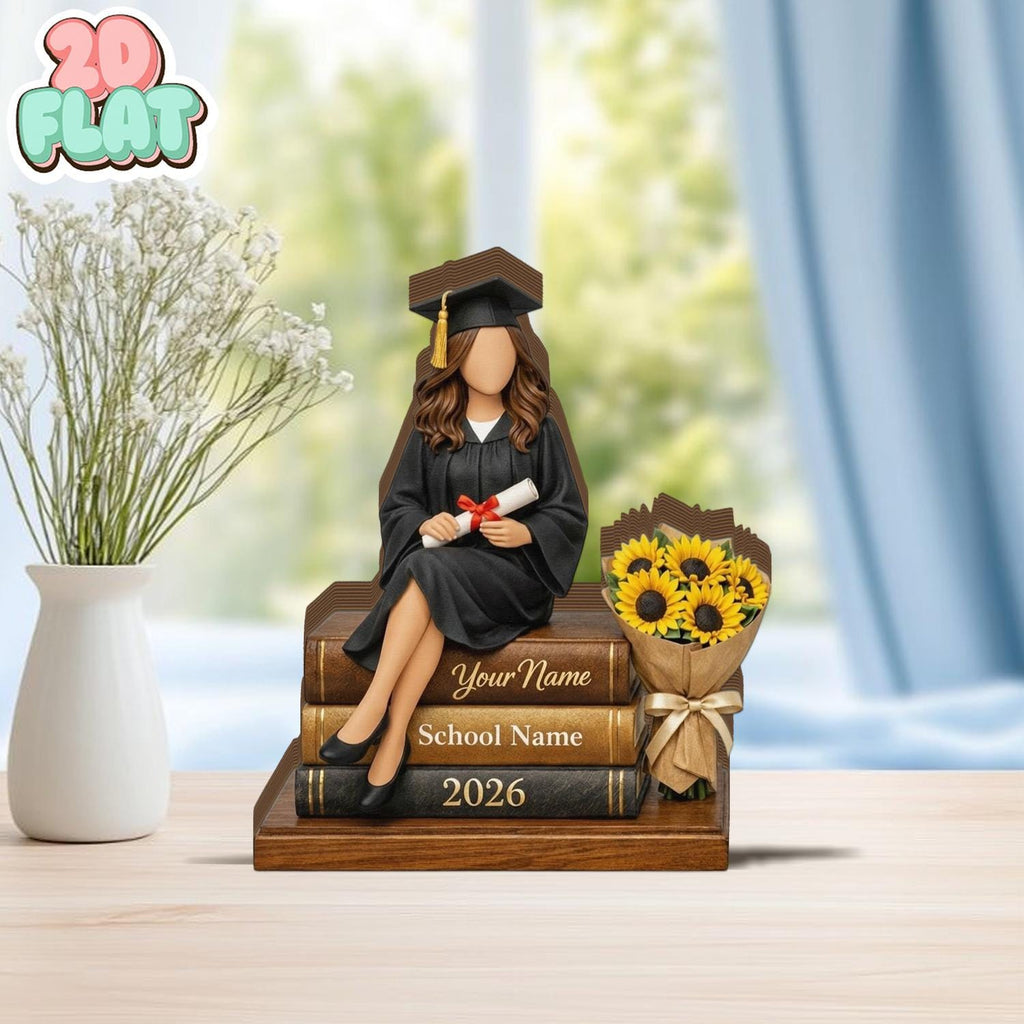 Personalized Graduation Wooden Block, Custom Name Grad Gift, Class of 2026 Keepsake