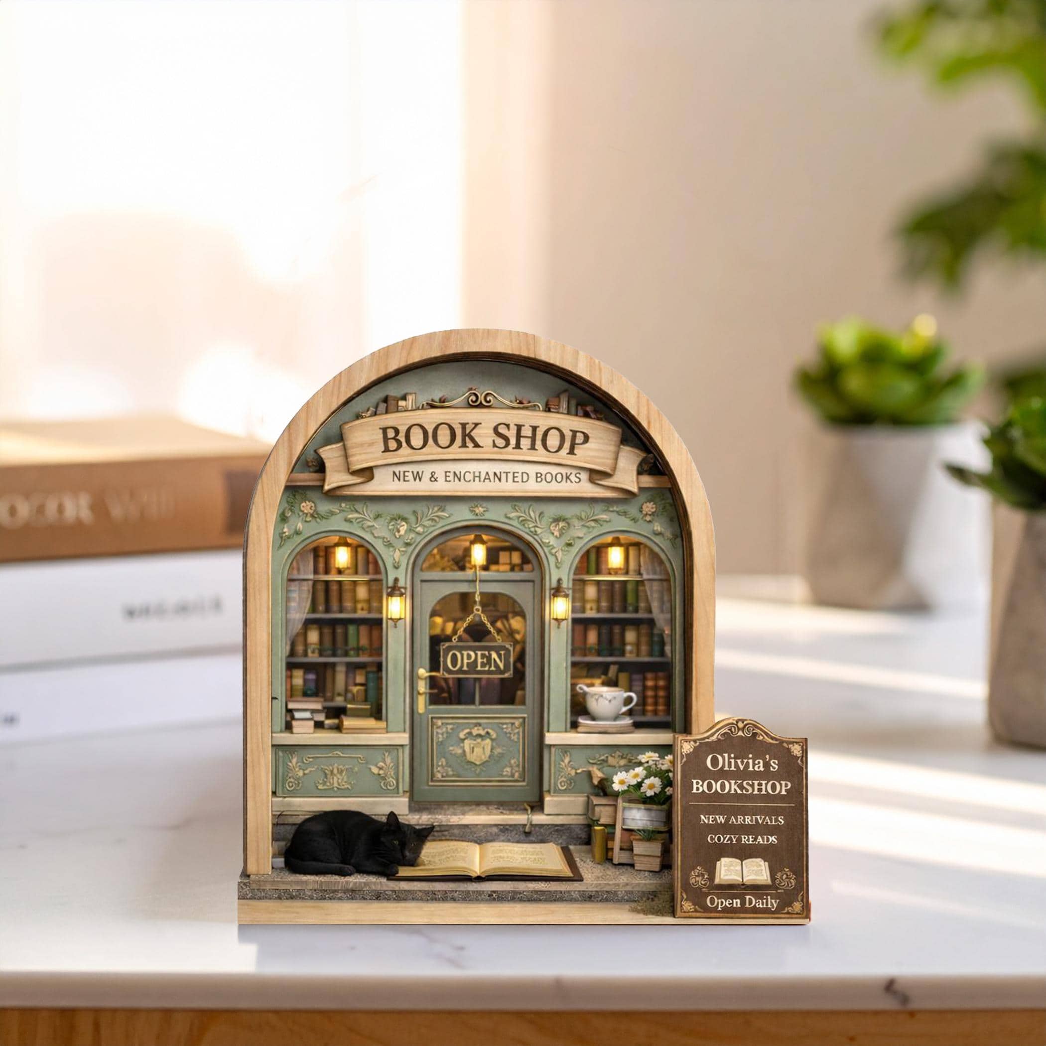 Personalized Bookstore Wooden Block, Bookshop Decor, Custom Book Lover & Reader Gift, Bookshelf Decore, Library Decor, Bookish Gift