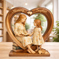 Personalized Mother Daughter Wooden Block Custom Mother's Day Gifts for Mom From Kids Rustic Home Decor Wood Art Mom And Son Gift Name Sign