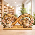 Personalized Infinity Wooden Block Mother Daughter Custom Mother's Day Gifts for Mom From Kids Rustic Home Decor Wood Art Mom Gift Name Sign