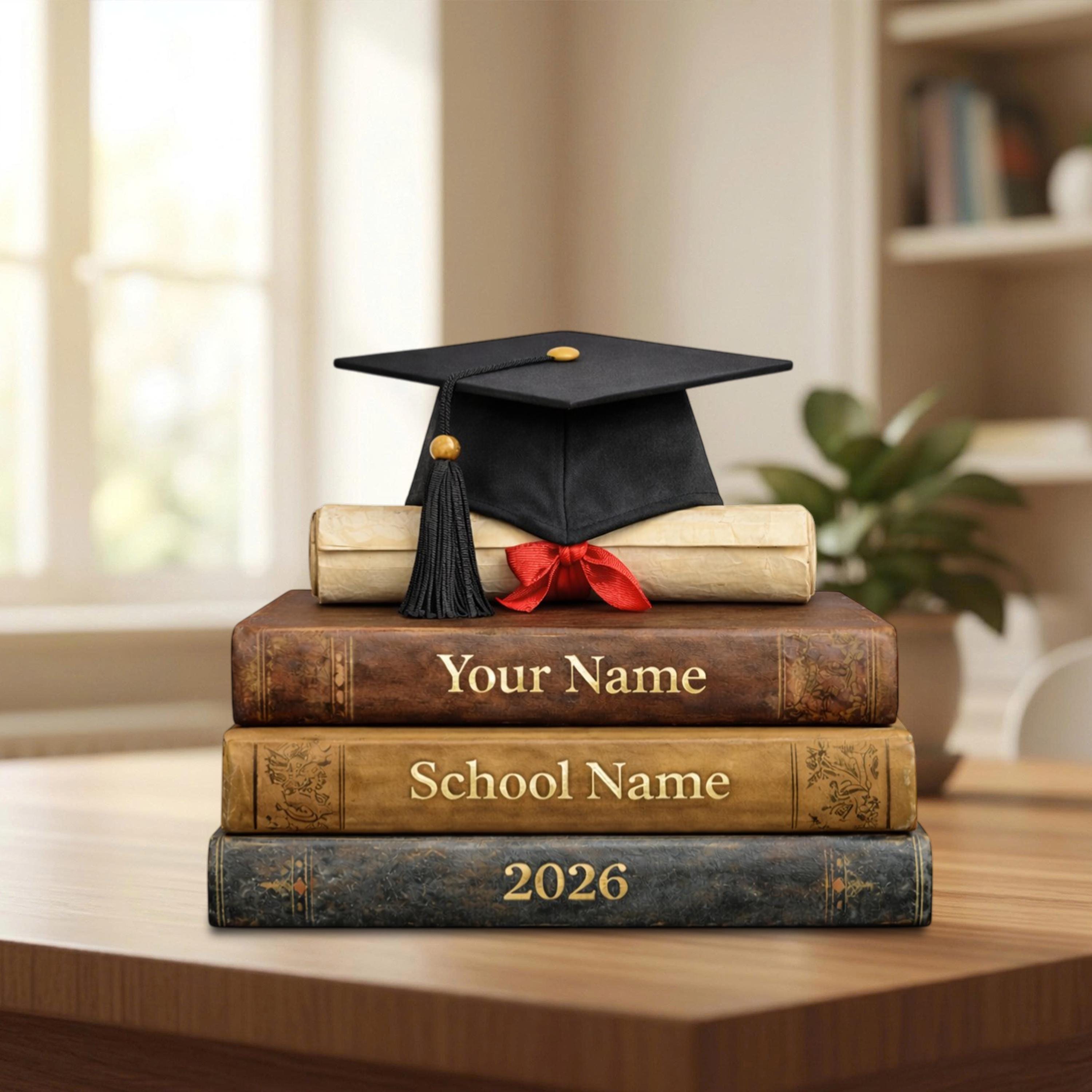 Personalized Graduation Wooden Block, Custom Name School Year Decor, Graduation Gift Class of 2026, Graduate Keepsake Gift