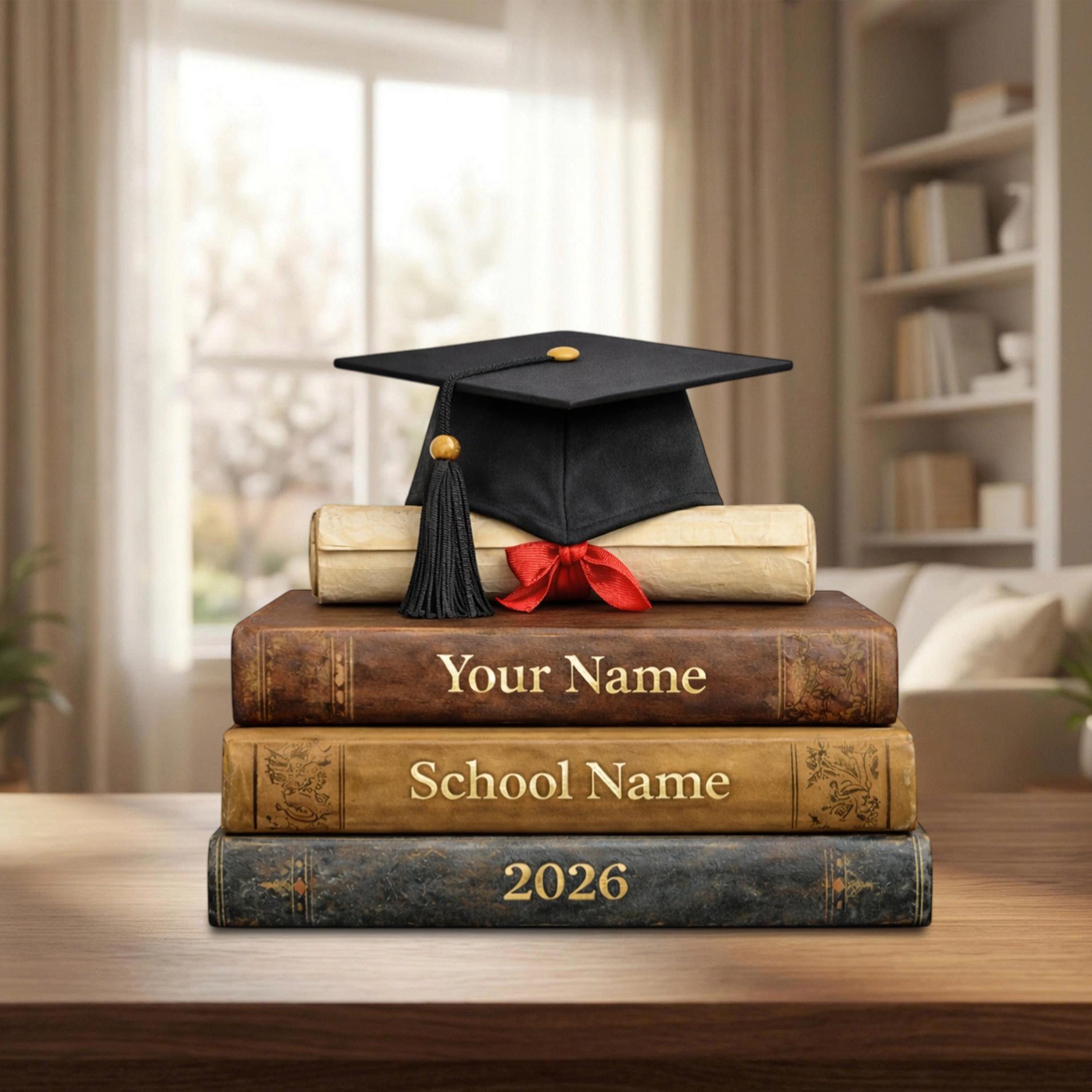 Personalized Graduation Wooden Block, Custom Name School Year Decor, Graduation Gift Class of 2026, Graduate Keepsake Gift