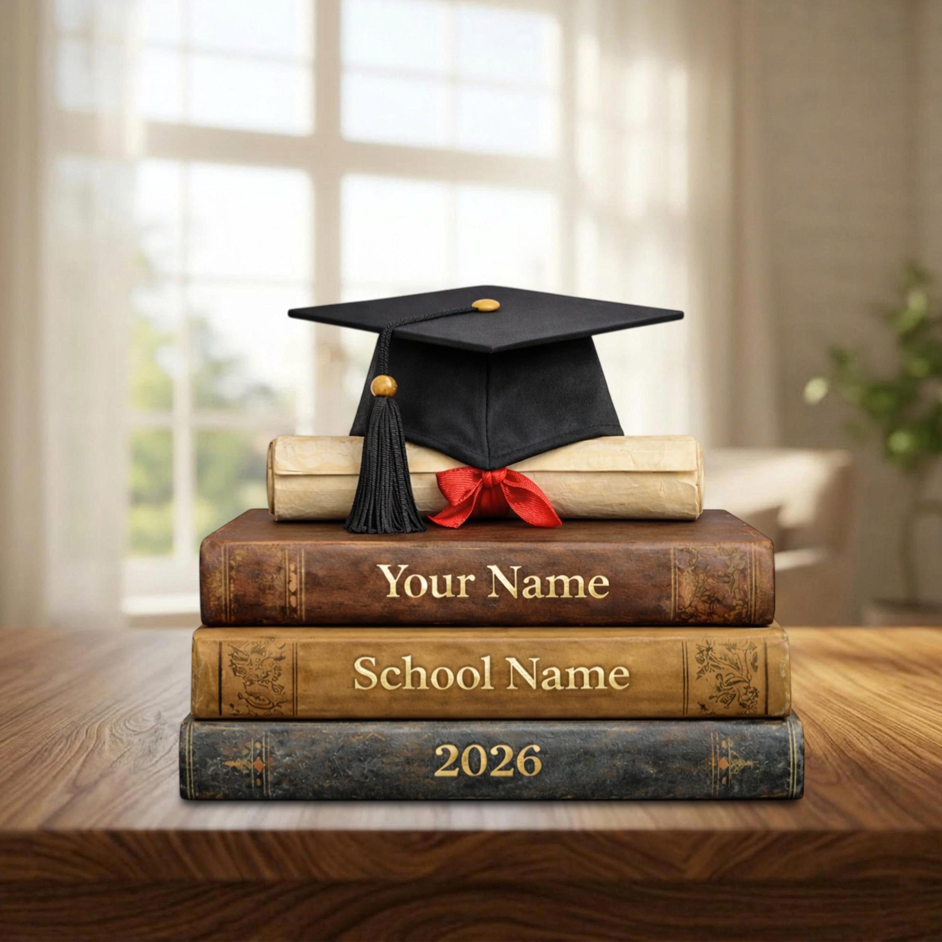 Personalized Graduation Wooden Block, Custom Name School Year Decor, Graduation Gift Class of 2026, Graduate Keepsake Gift