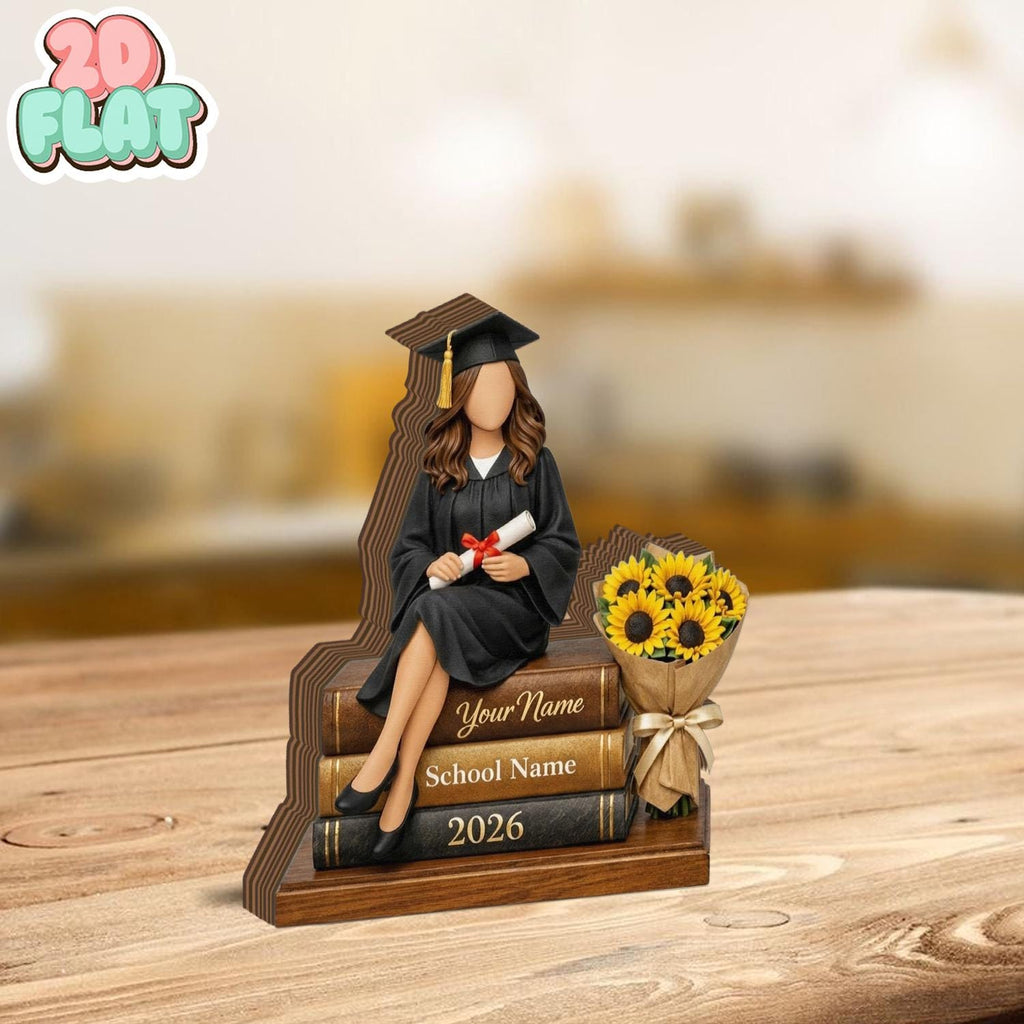 Personalized Graduation Wooden Block, Custom Name Grad Gift, Class of 2026 Keepsake