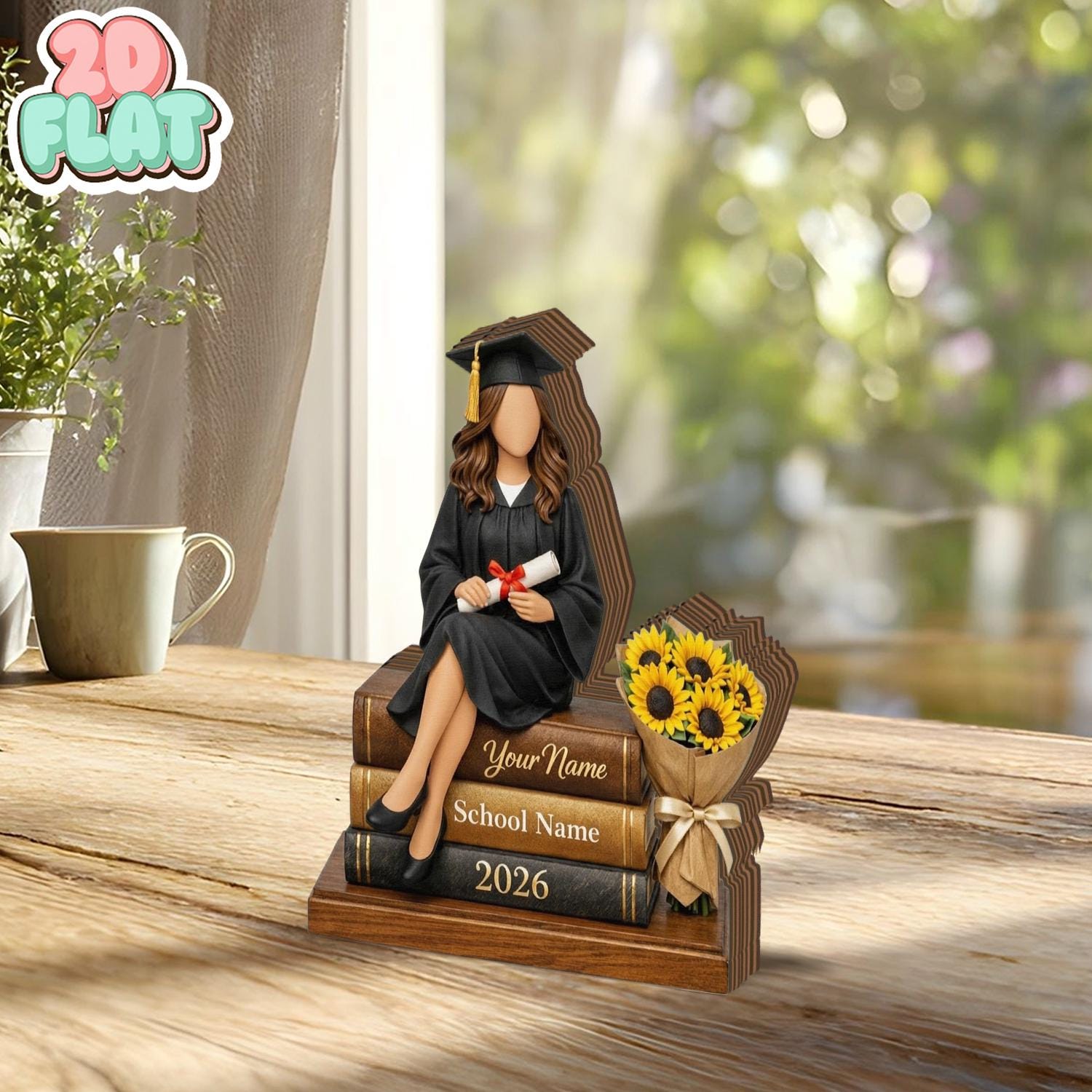 Personalized Graduation Wooden Block, Custom Name Grad Gift, Class of 2026 Keepsake