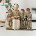 Personalized Grandma 2D FLAT Wooden Block, Grandmother With Grandkids,Custom Family Keepsake, Mothers Day Gift For Grandma,Nana Reading Kids