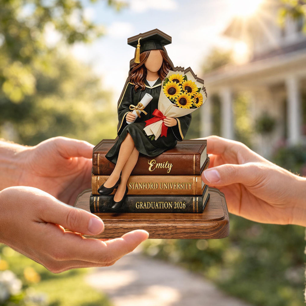 Personalized Graduation Wooden Block, Custom Class of 2026 Name Gift, Graduate Keepsake Decor for Her Desk