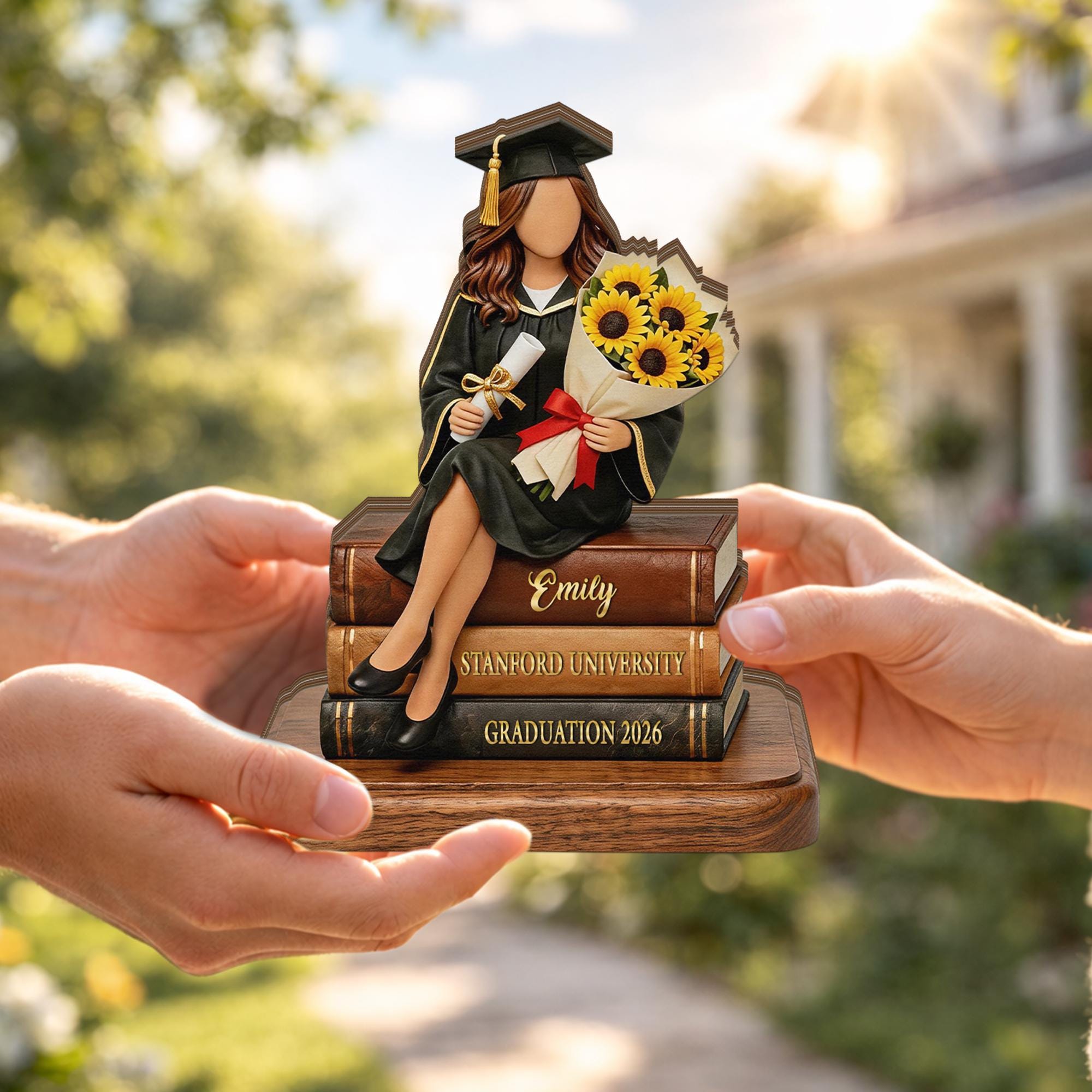 Personalized Graduation Wooden Block, Custom Class of 2026 Name Gift, Graduate Keepsake Decor for Her Desk