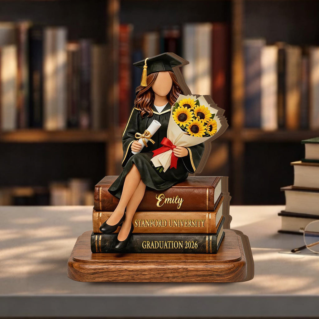 Personalized Graduation Wooden Block, Custom Class of 2026 Name Gift, Graduate Keepsake Decor for Her Desk