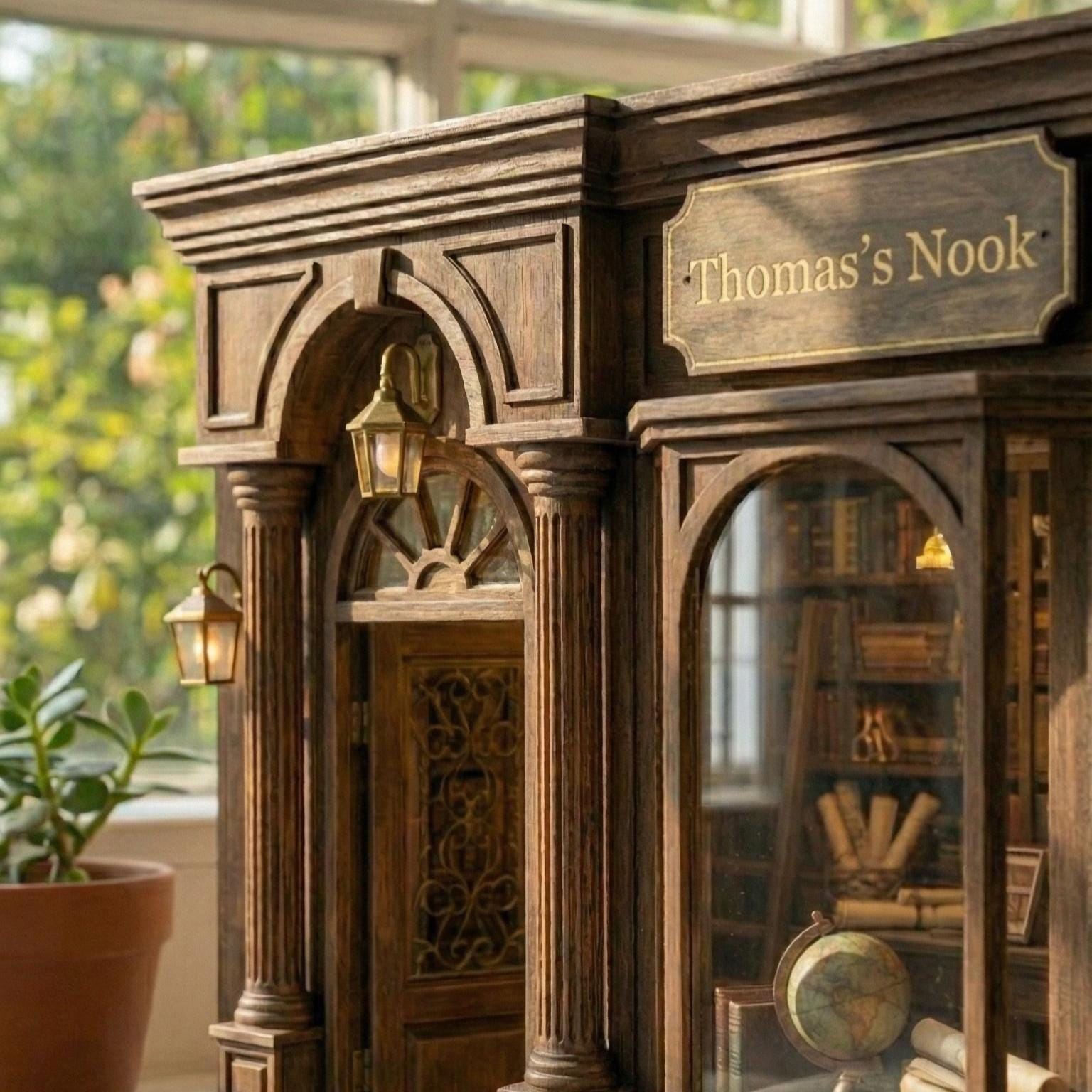 Personalized Library Wooden Block, Vintage Bookstore Decor, Custom Name Bookworm Gift, Custom Name, Custom Bookshelf Decor, Home Table Decor