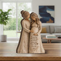 Personalized Wooden Block, Pregnant Mom Figurine, Mother and Daughter Sculpture, Custom Names, Mother's Day Decor