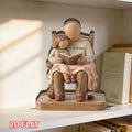 Personalized Grandpa Gift, Wooden Block Plaque, Granddaughter Reading Keepsake, Custom Name Grandparent Decor, Family Memory Gift, For Him
