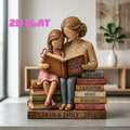 Personalized Mother and Child Wooden Block, Mother's Day Gift for Mom, Custom Reading Keepsake, Book Lover Mom Decor