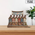 4th of July Village Display Wooden Block, 250th Anniversary Americana Home Decor, Independence Day Shelf Sign