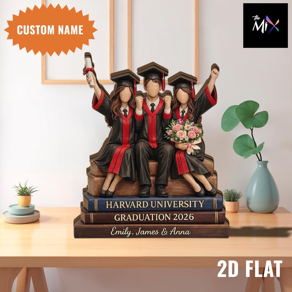 Personalized Graduation Wooden Block, Custom Graduate Group Keepsake, Class of 2026 Gift