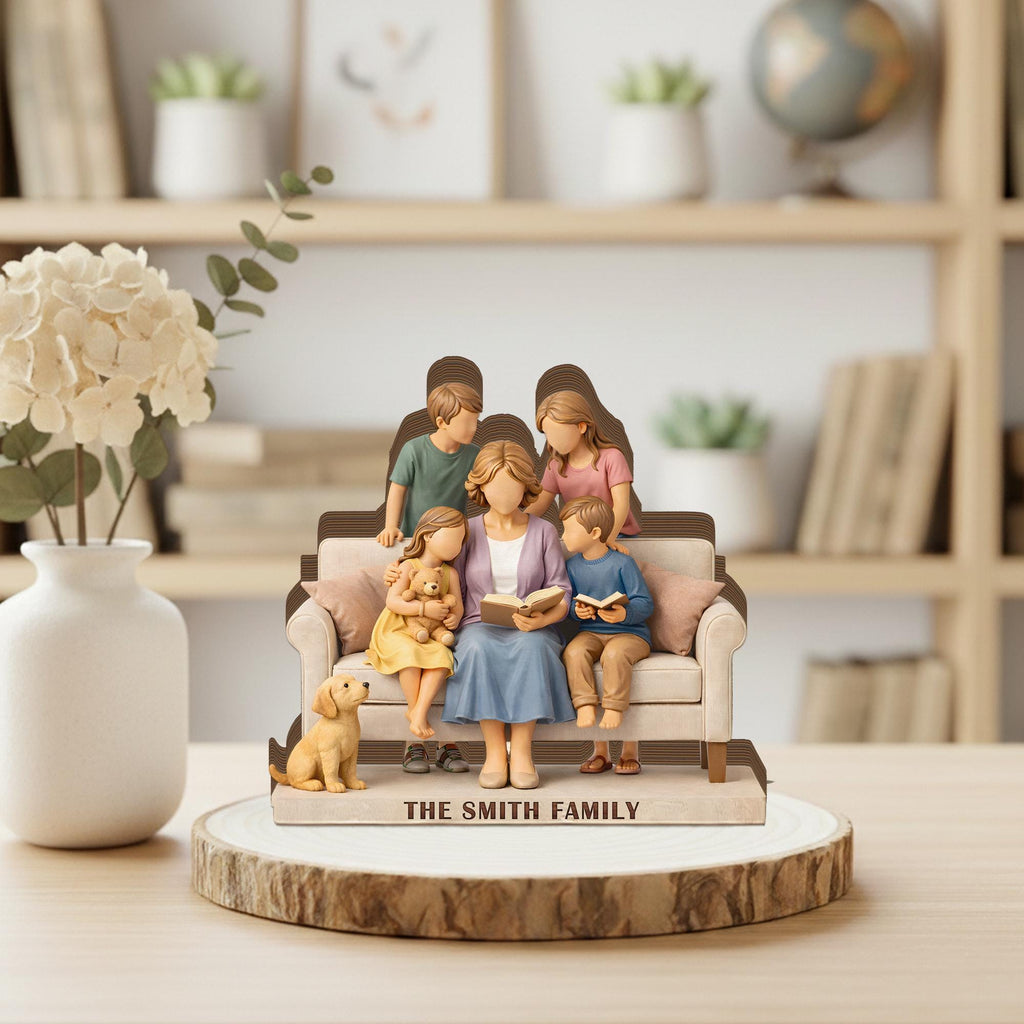 Personalized Family Wooden Block, Custom Family Name Sign, Mom and Kids Keepsake Gift, Home Decor, Mother’s Day Gift, Family Love Display