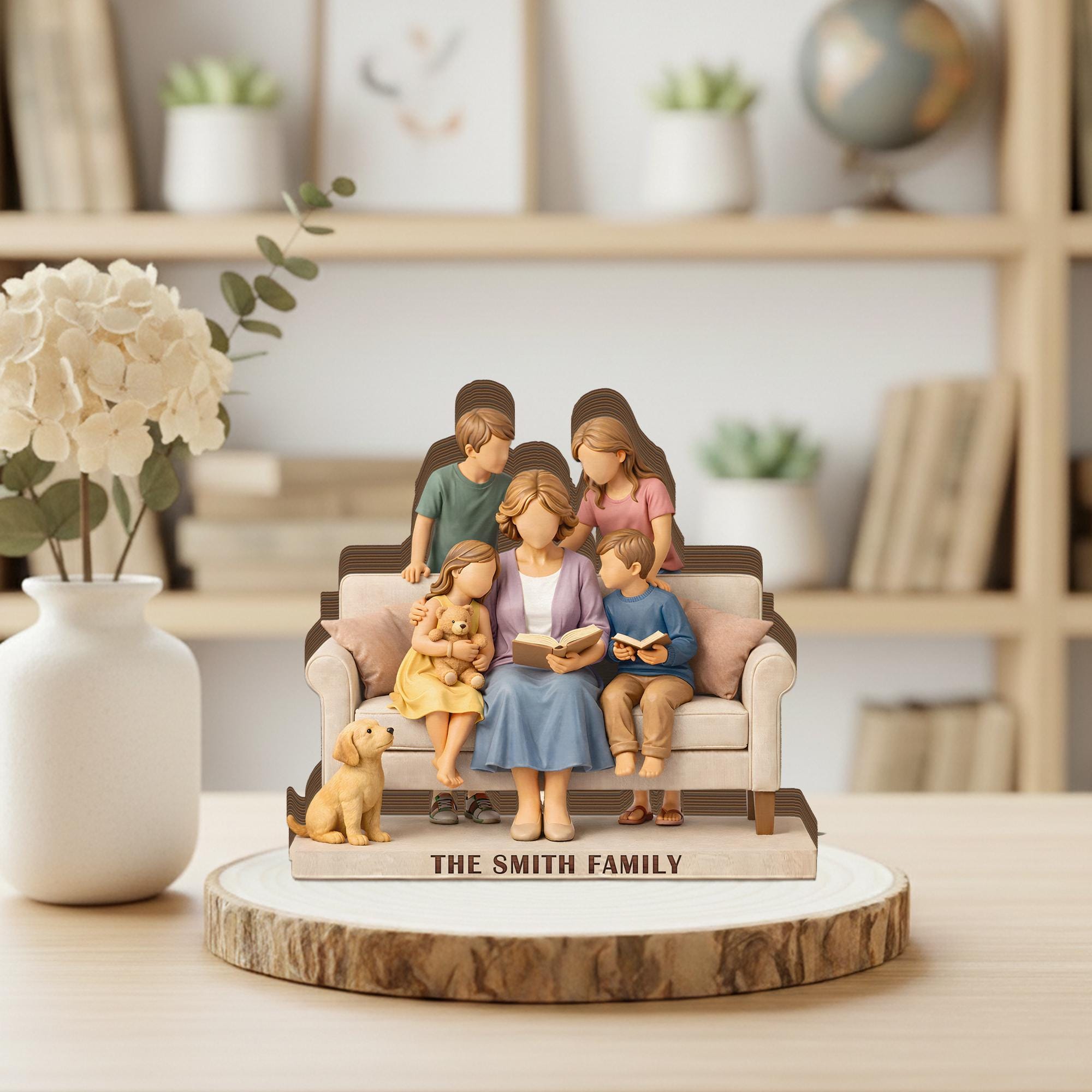 Personalized Family Wooden Block, Custom Family Name Sign, Mom and Kids Keepsake Gift, Home Decor, Mother’s Day Gift, Family Love Display