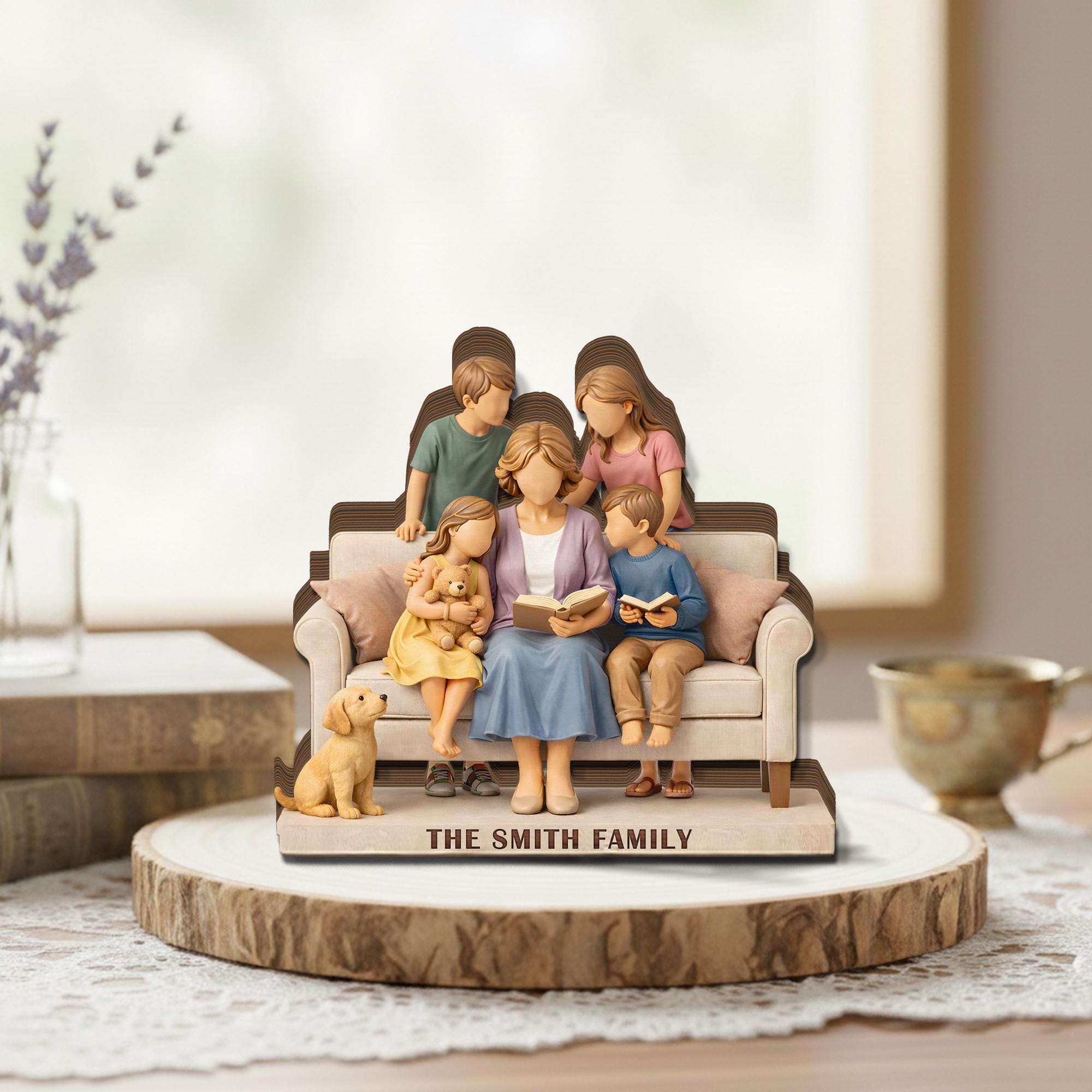 Personalized Family Wooden Block, Custom Family Name Sign, Mom and Kids Keepsake Gift, Home Decor, Mother’s Day Gift, Family Love Display
