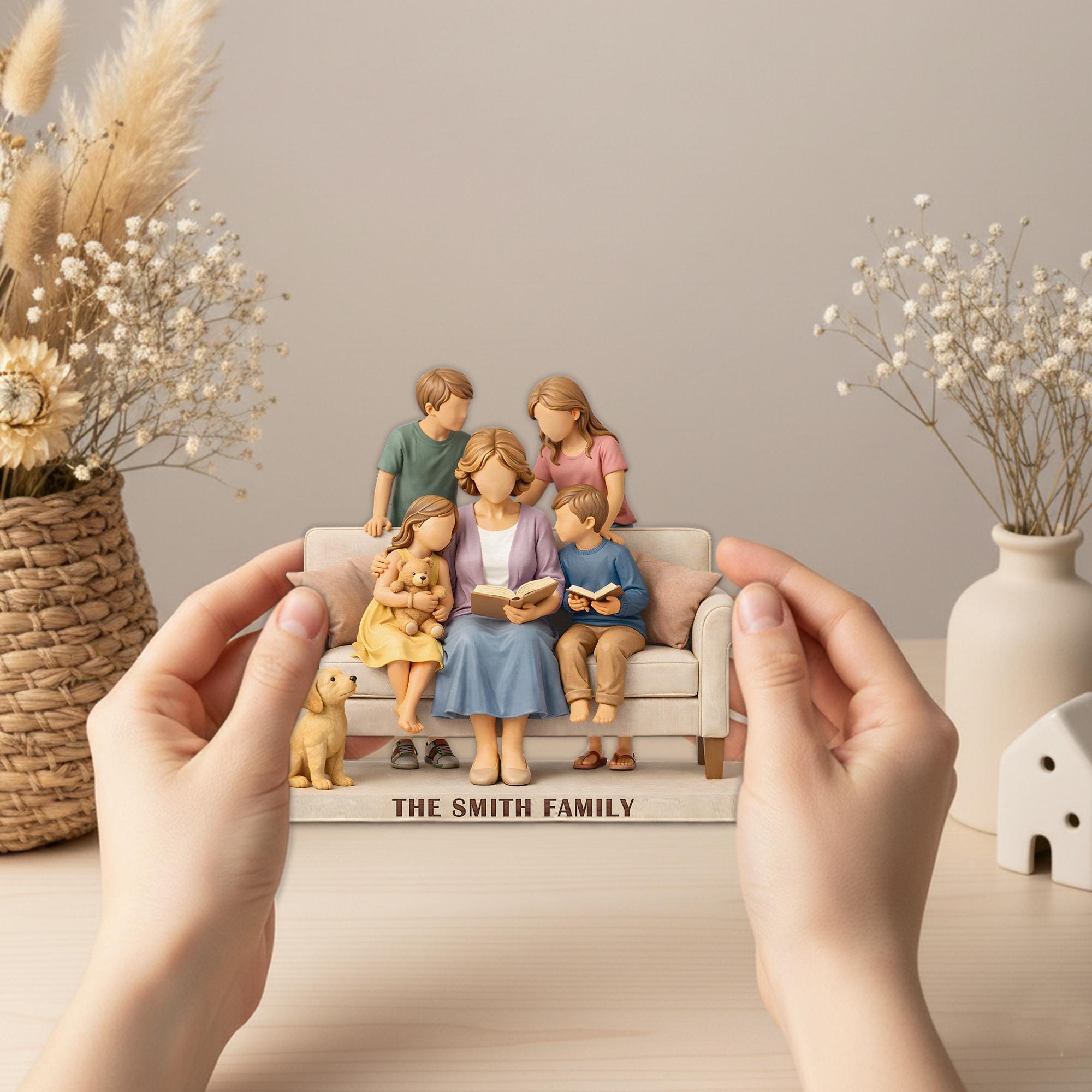 Personalized Family Wooden Block, Custom Family Name Sign, Mom and Kids Keepsake Gift, Home Decor, Mother’s Day Gift, Family Love Display