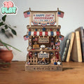 Patriotic Smores Station 2D FLAT Wooden Block, 4th of July Decor, USA Celebration Display, Independence Day Party Decor, Summer Centerpiece