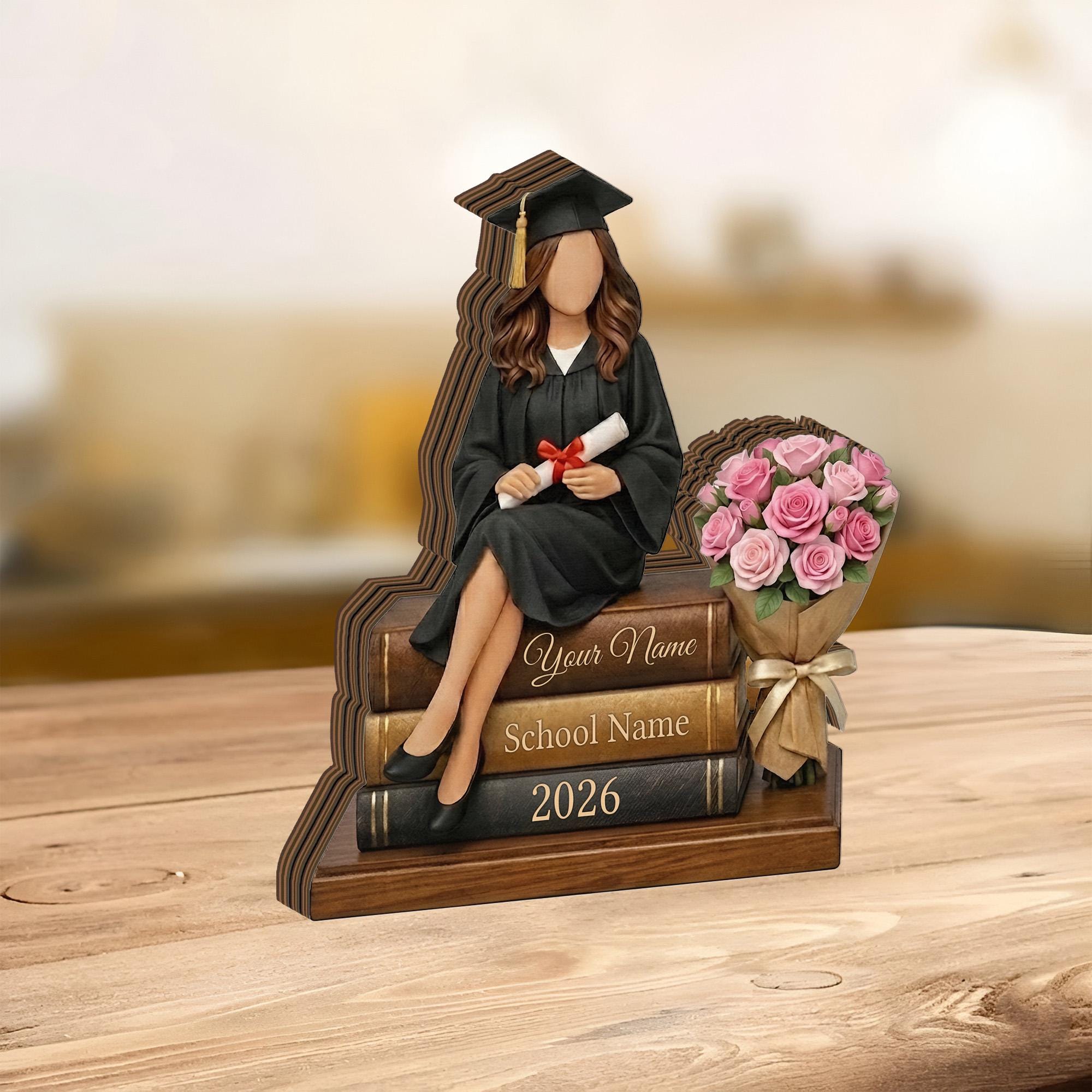 Custom Graduation Wooden Block, Senior Gift, Class of 2026