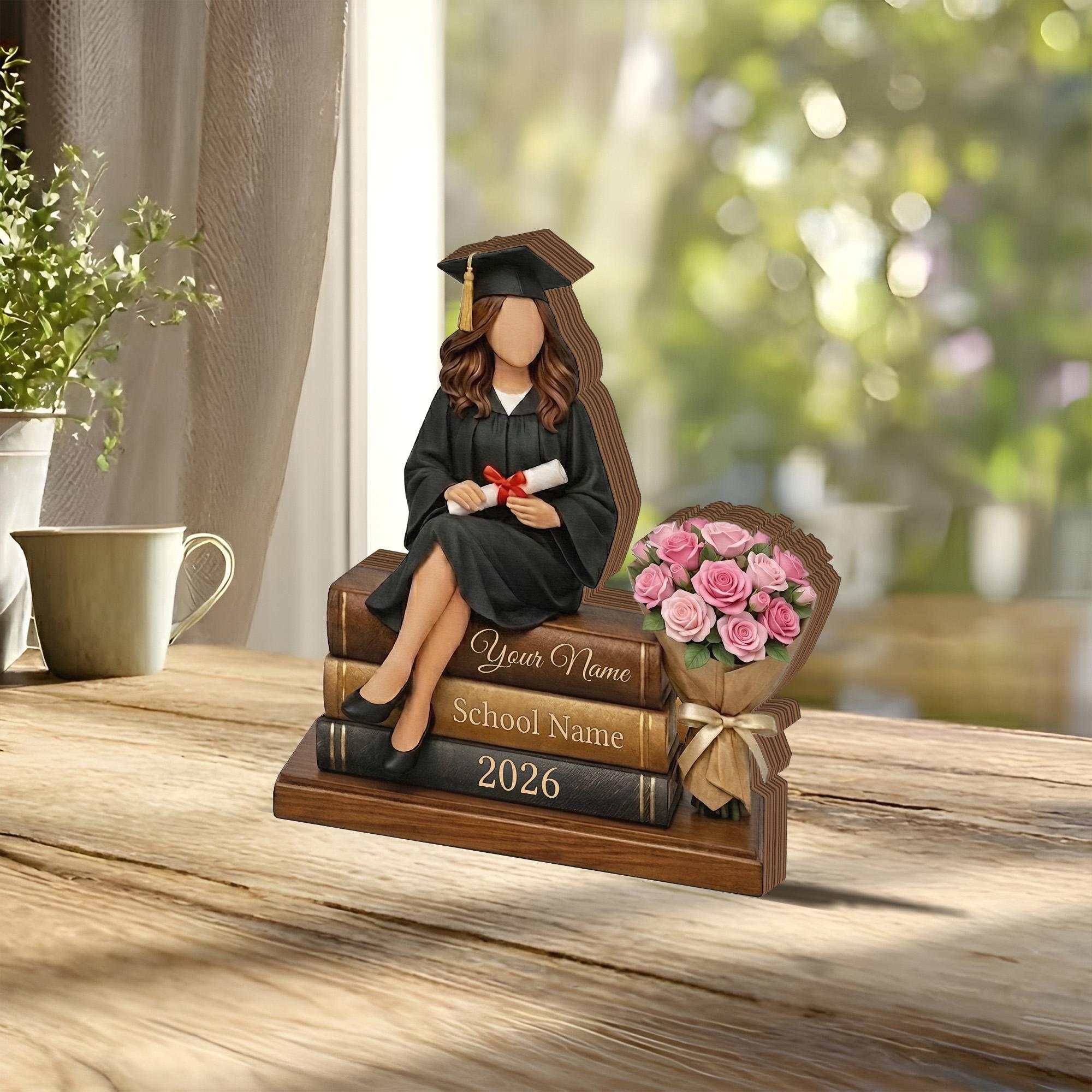 Custom Graduation Wooden Block, Senior Gift, Class of 2026