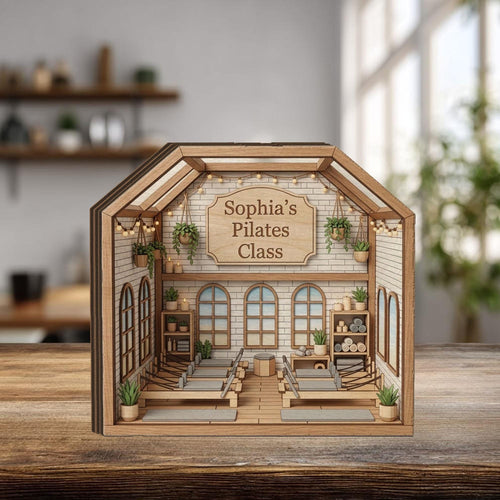 Custom Pilates Studio Wooden Block Decor: Personalized Fitness Room Sign